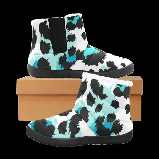 Leopard Print Boots - Blue