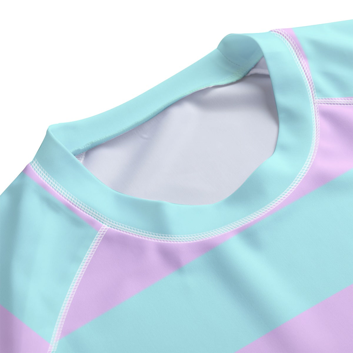 Pastel Pink Green Striped Compression Shirt | Unisex