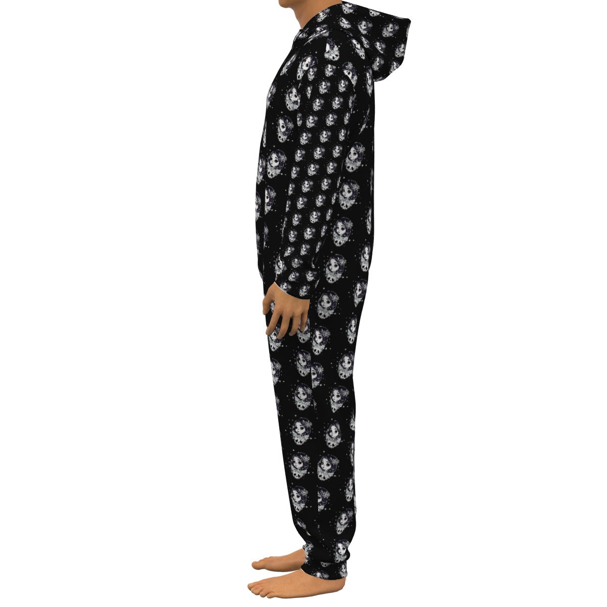 Gothic Winter Lolita Unisex Fleece Adult Onesie Jumpsuit