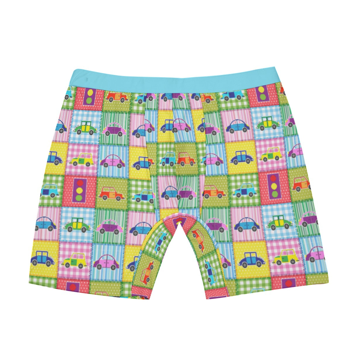 Cartoon Long Boxer Briefs For Men - Toy Car