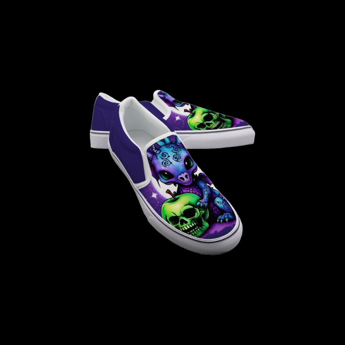 Toxxic Apple Neon Purple Dragon Slip On Sneakers