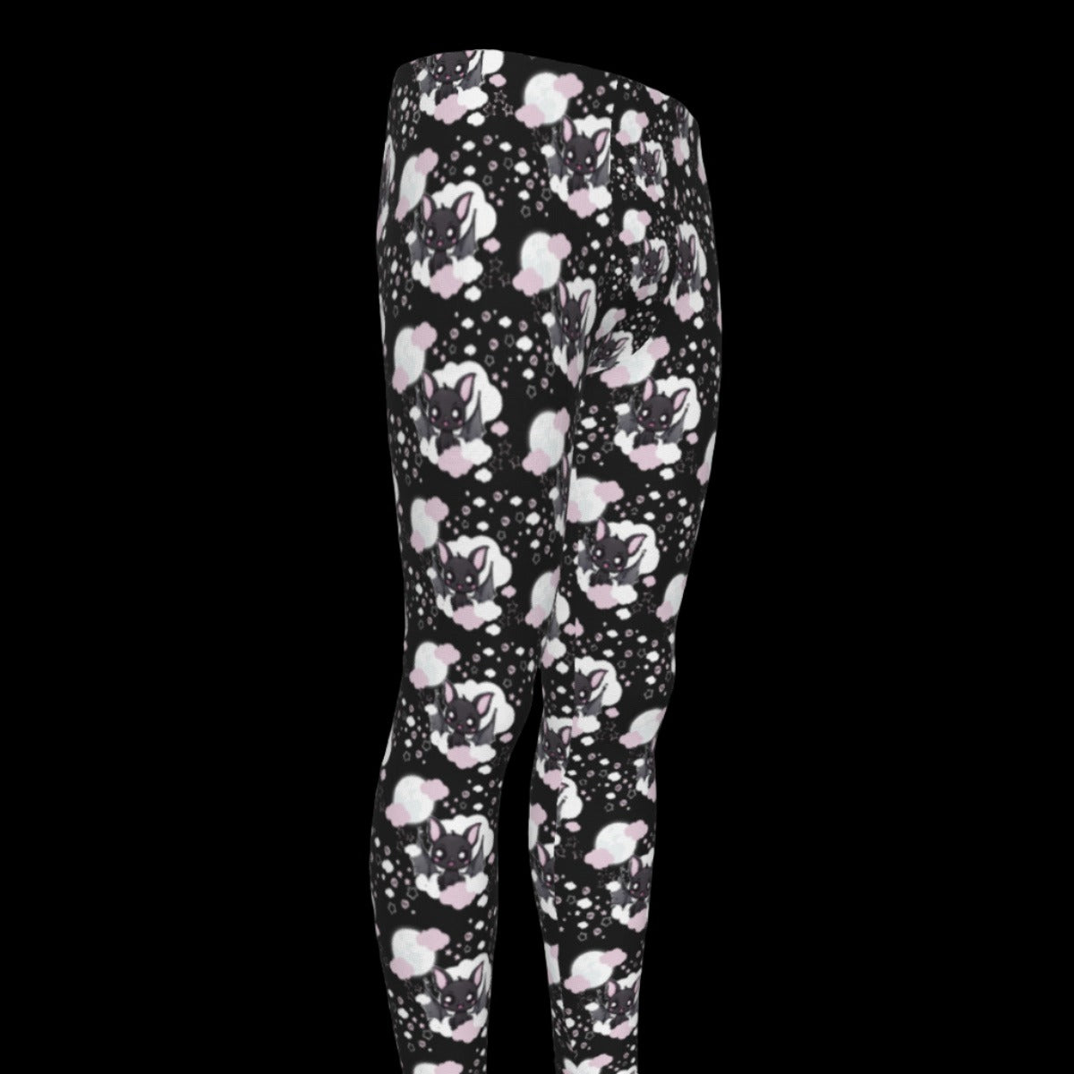 Pastel Goth Kawaii Bat Print Nonbinary Leggings