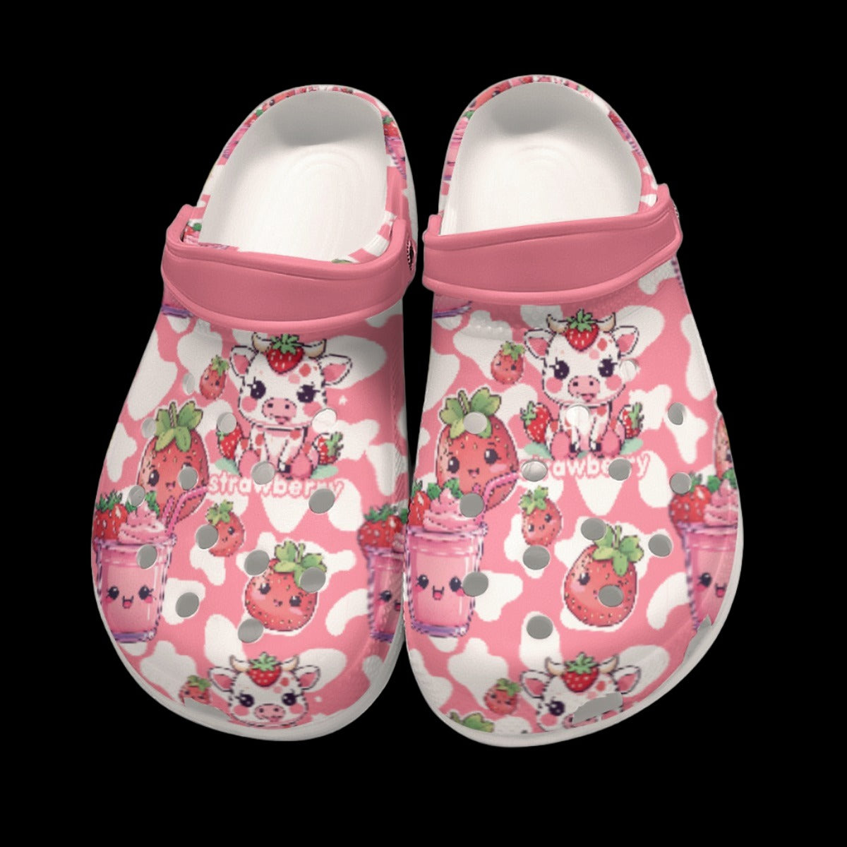 Strawberry Milk Cow Classic Clogs - US5(EUR36)