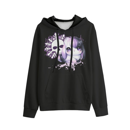 Snowflake Pastel Goth Holland Lop Bunny Unisex Pullover Hoodie | 310GSM Cotton - XS / White