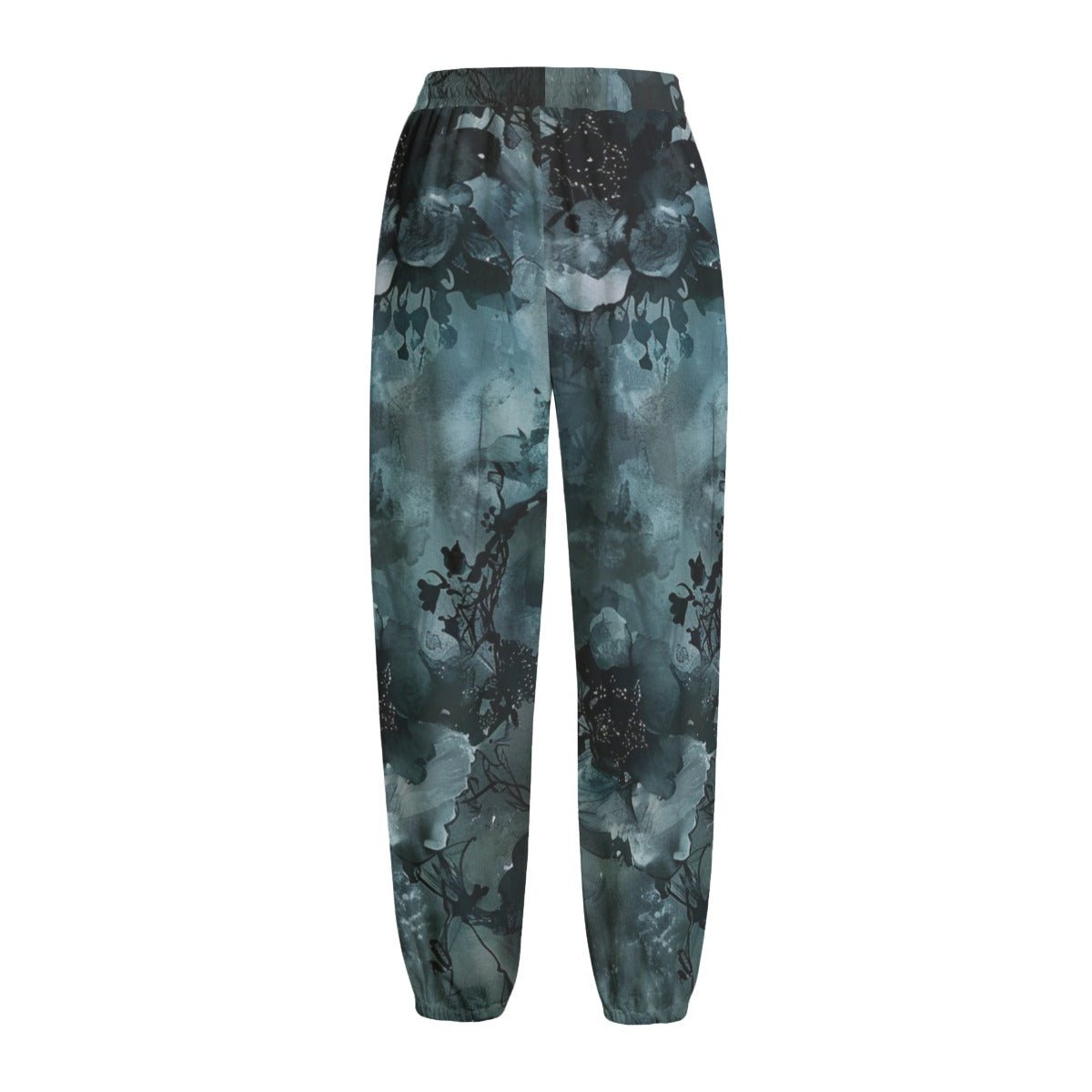 Grunge Fleece Pants - Dark Green Floral