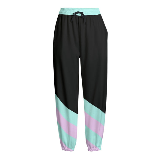 Pastel Fleece Pants - Striped Mint / Pink