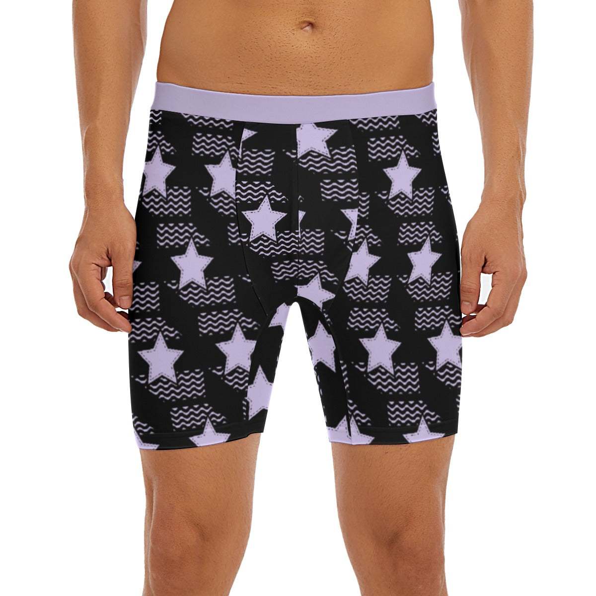 Punk Star Long Boxer Briefs - Pastel Purple