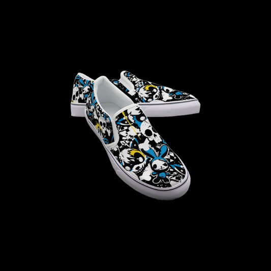 Street Art Wolf Slip On Sneakers