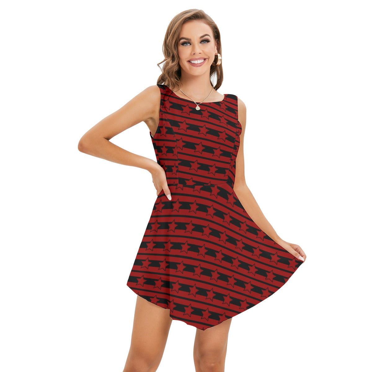 Alternative Red Black Star Women’s Tank Top Dress