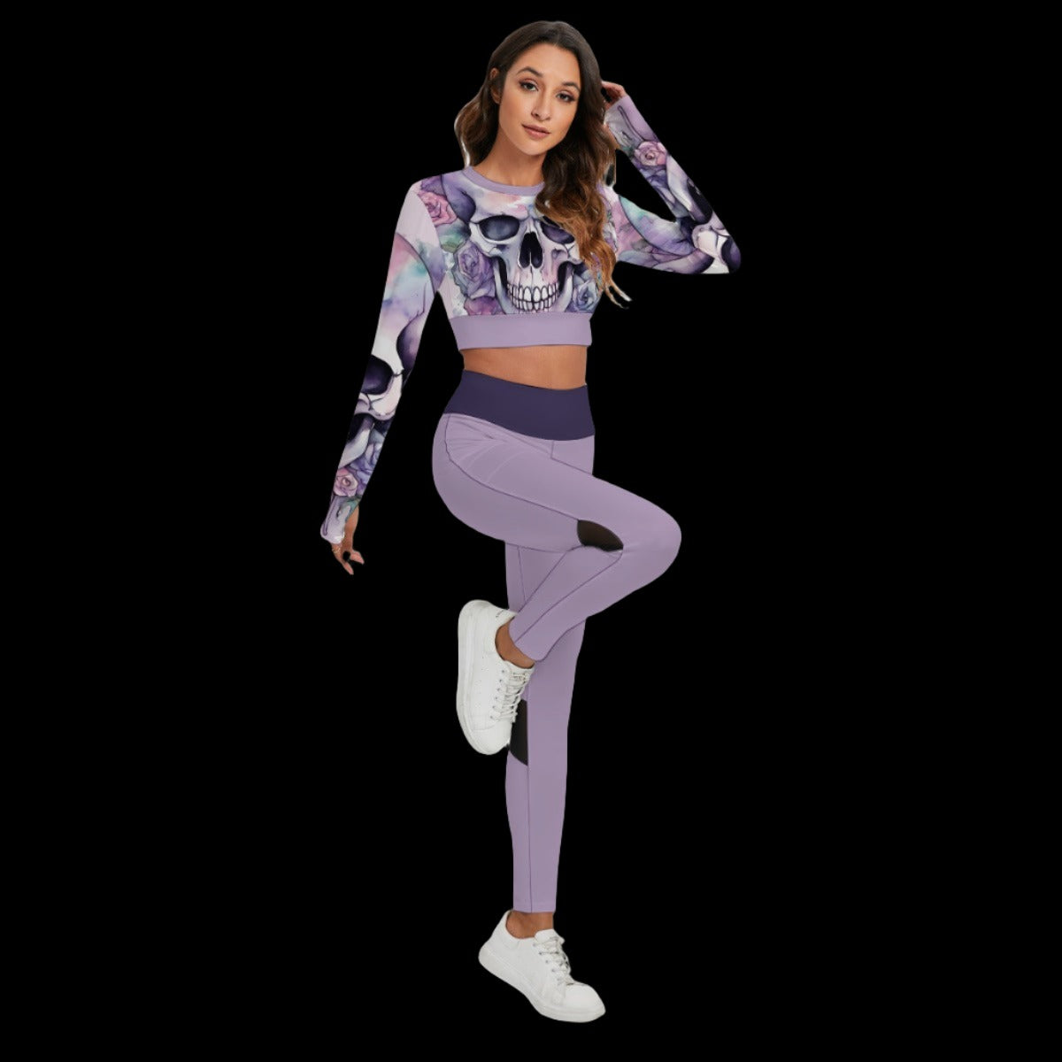 Purple Skull Women’s Workout Sport Activewear Set