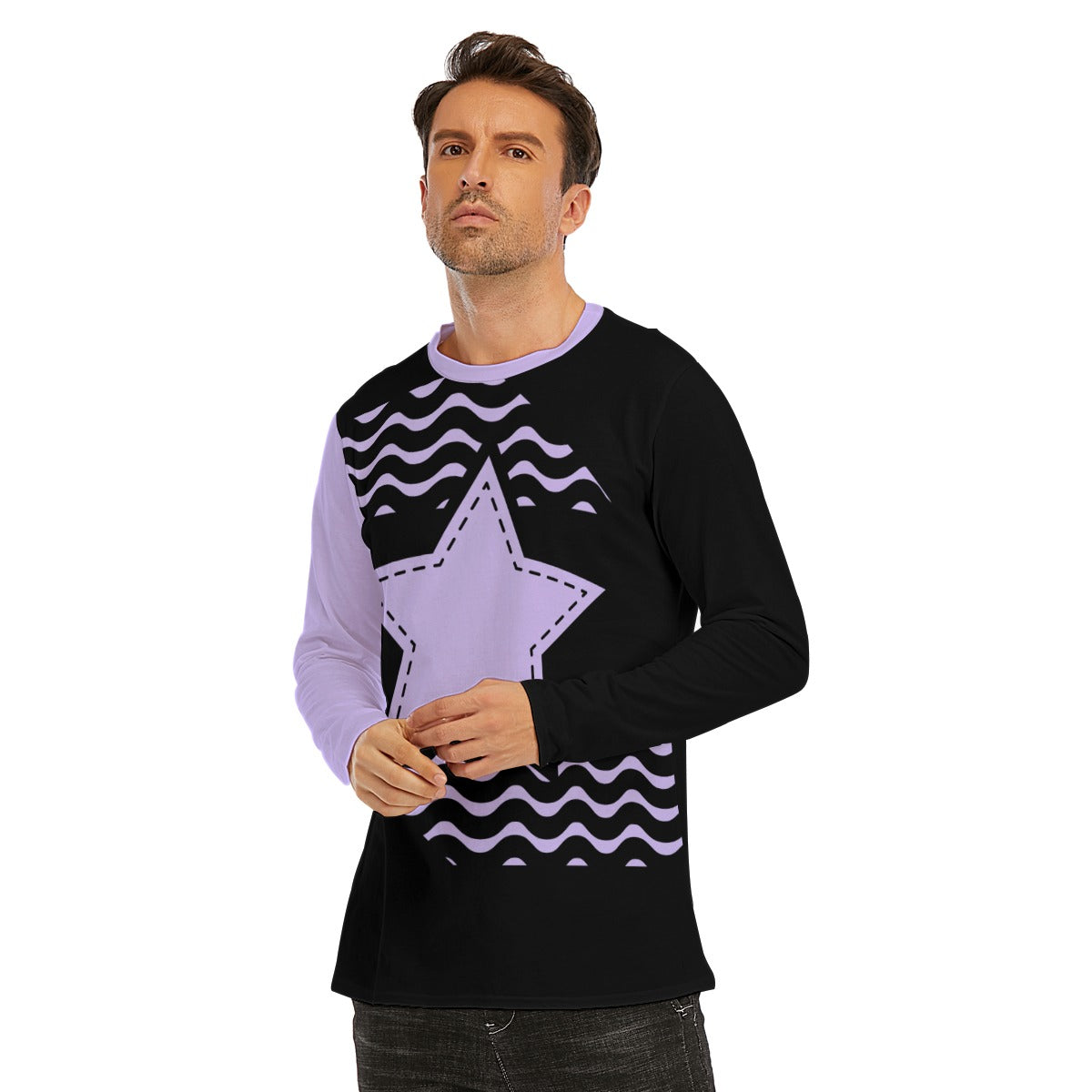 Asymmetrical Pastel Star Long Sleeve T-Shirt Unisex