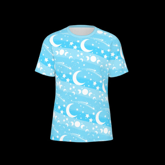 Blue Triple Moon Unisex O-Neck T-Shirt | 190GSM Cotton