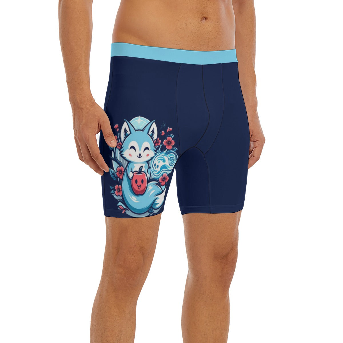 Cartoon Long Boxer Briefs - Kawaii Fox Spirit