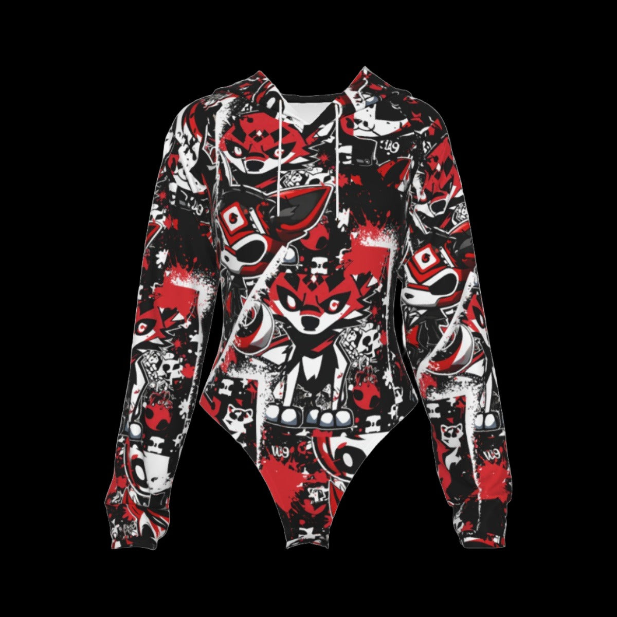 Street Art Wolf Hooded Adult Onesie