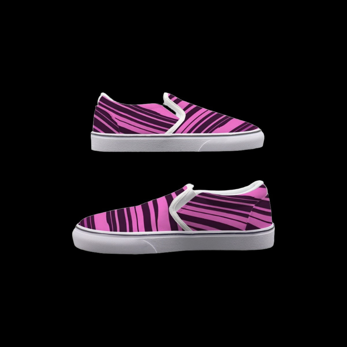 Pink Purple Stripes Slip On Sneakers