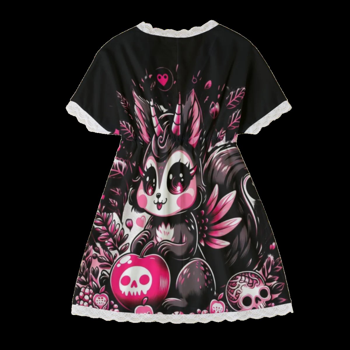 Goth Squirrel Toxxic Apple Women’s Lace Edge Sleepwear Nightdress