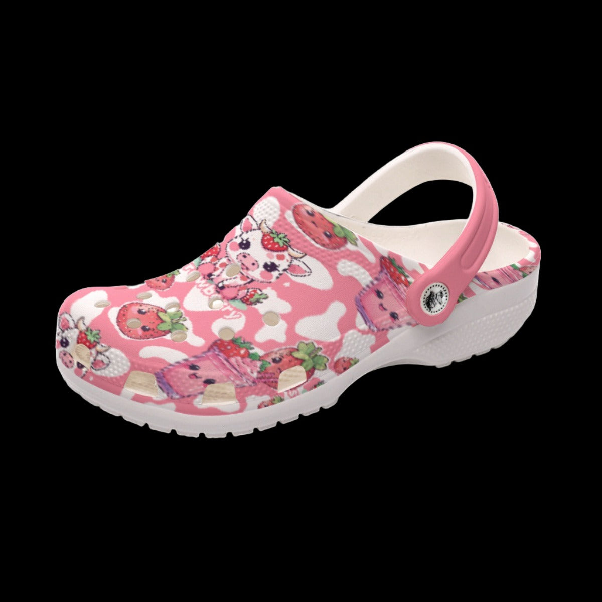 Strawberry Milk Cow Classic Clogs