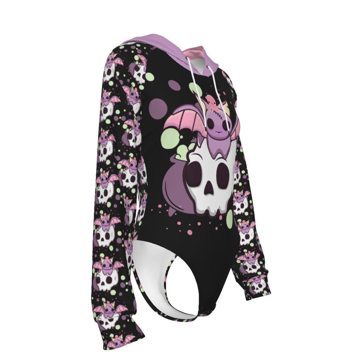 All-Over Print Women’s Raglan Sleeve Hooded Bodysuit