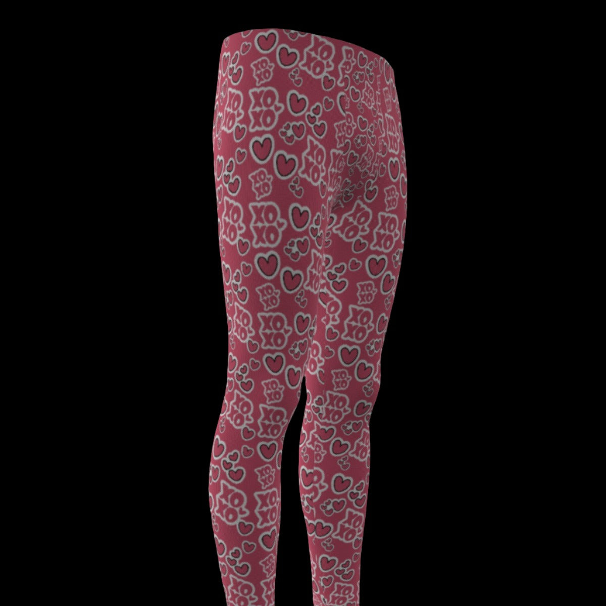 Pink XOXO Print Nonbinary Leggings