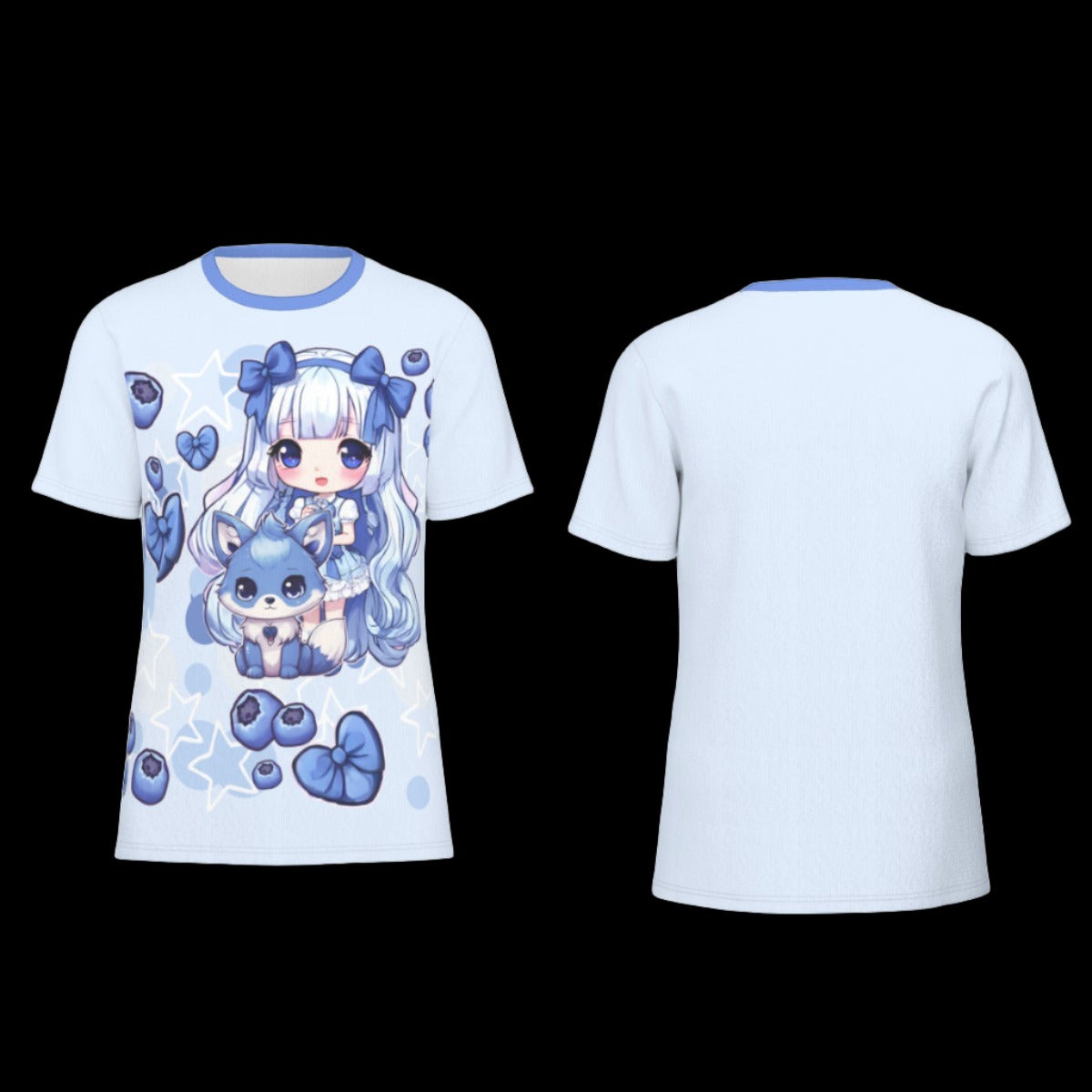 Blueberry Fox Girl T-Shirt | 190GSM Cotton