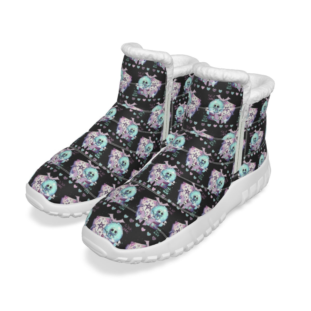 Pastel Goth Let it Snow Kawaii Women’s Zip-up Snow Boots