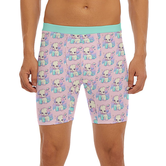 Cartoon Long Boxer Briefs For Adult - Puppy w/ Milk Bottle