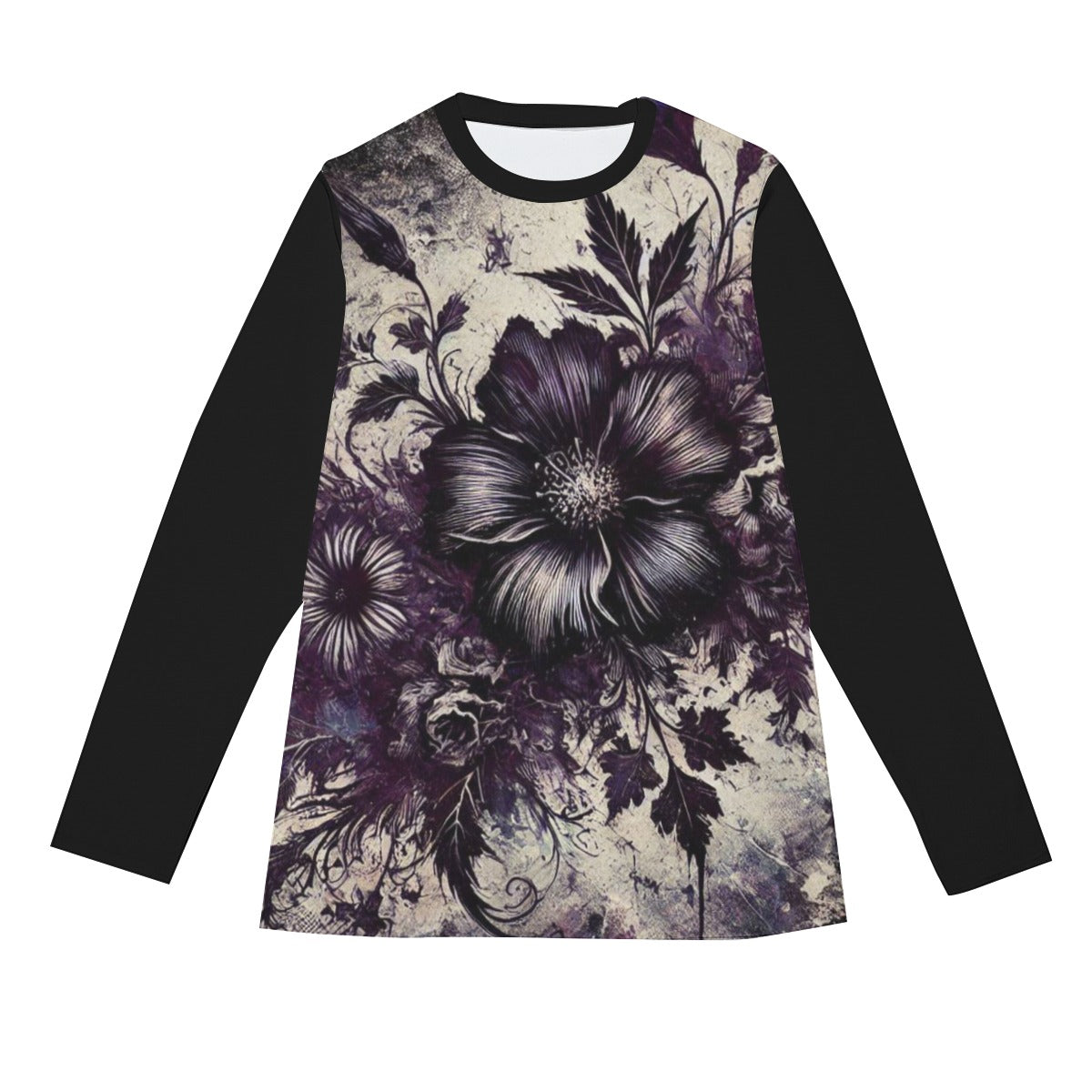 Vintage Faded Floral Long Sleeve T-Shirt | 190GSM Cotton