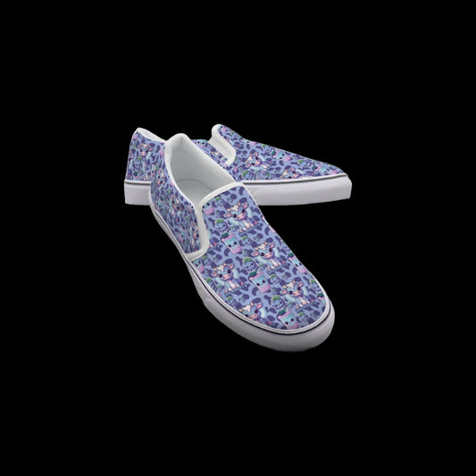 Kawaii Blueberry Cow Slip On Sneakers