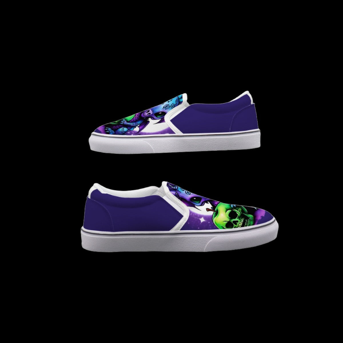 Toxxic Apple Neon Purple Dragon Slip On Sneakers