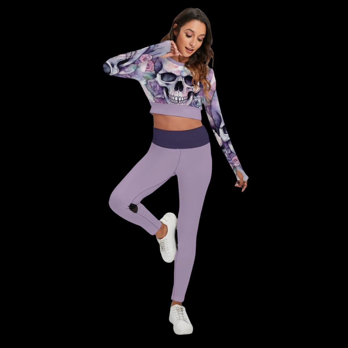 Purple Skull Women’s Workout Sport Activewear Set - XS