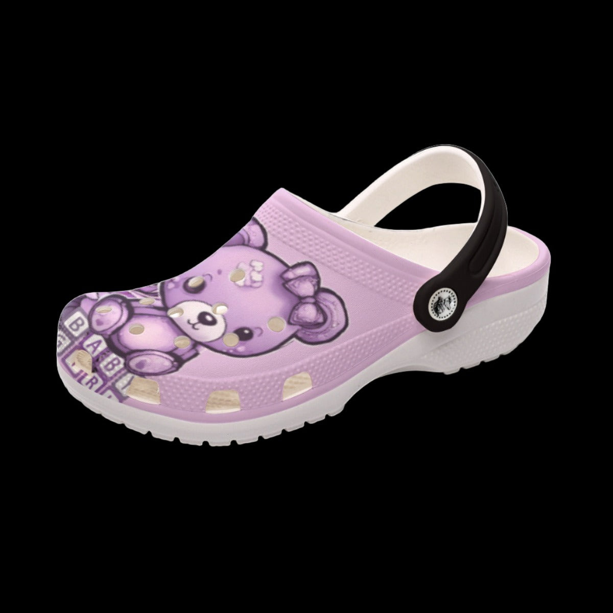 Purple Babygirl Teddy Bear Adult Classic Clogs