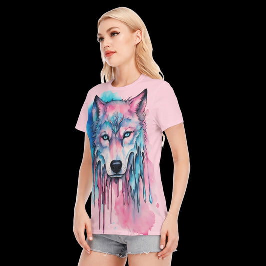 Watercolor Wolf T-Shirt | 190GSM Cotton - S