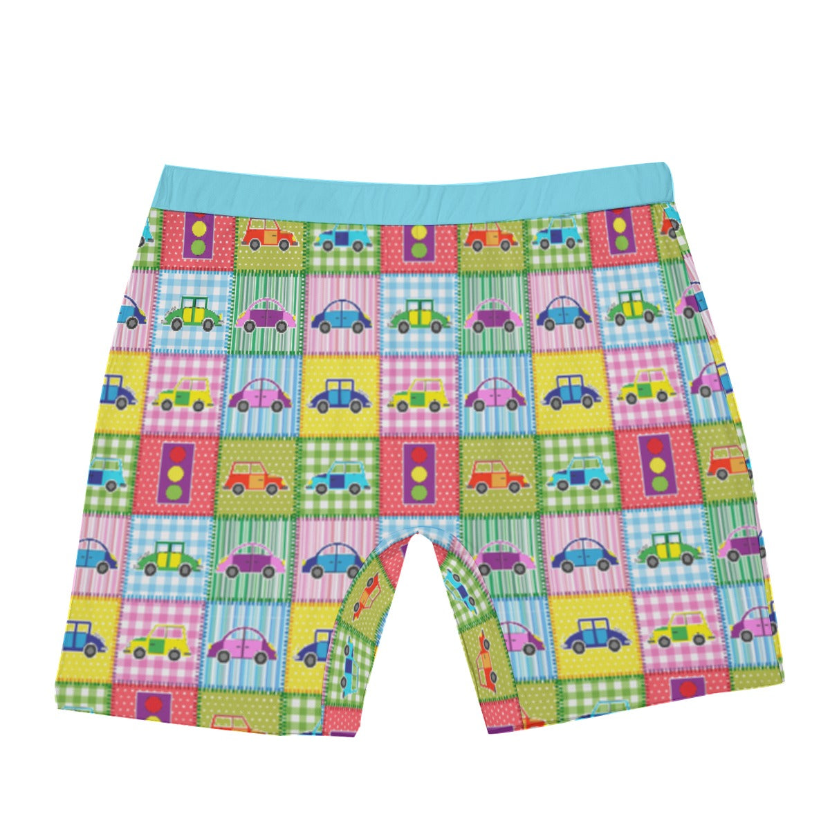 Cartoon Long Boxer Briefs For Men - Toy Car