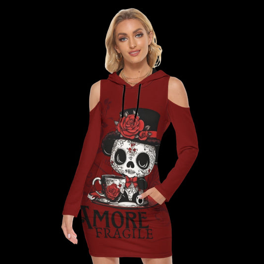 Amore Fragile Skull Hoodie Dress - S