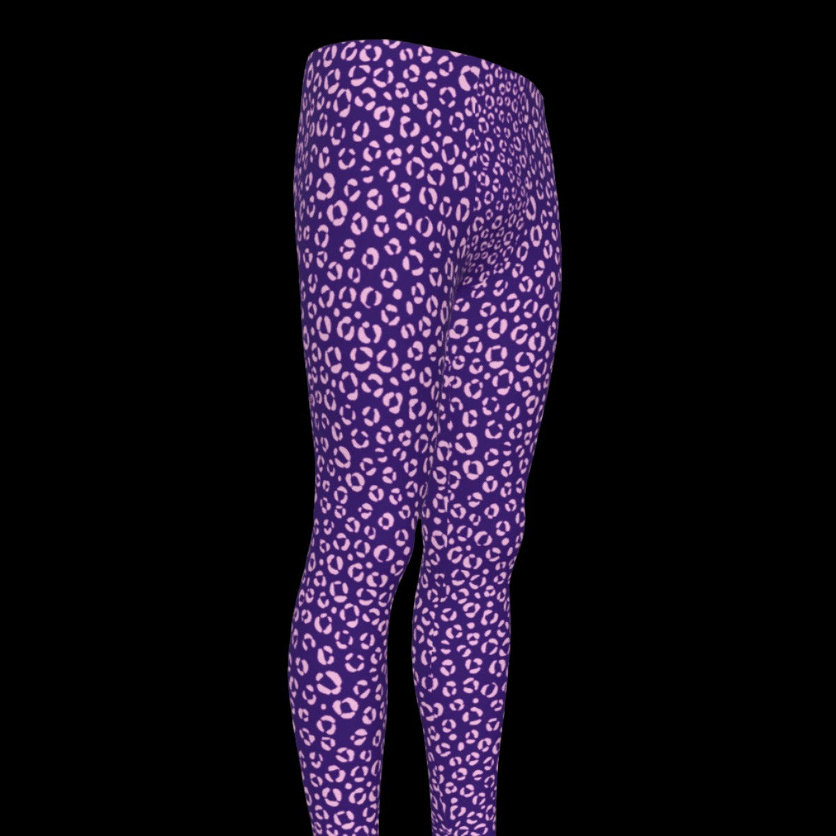 Pink Purple Leopard Print Nonbinary Leggings - XS