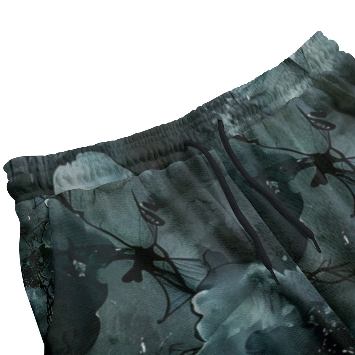 Grunge Fleece Pants - Dark Green Floral