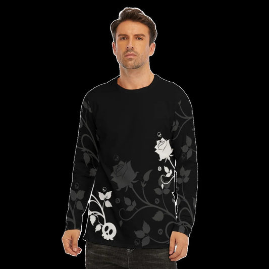 Kawaii Goth Rose Long Sleeve T-Shirt | Unisex - XS / White