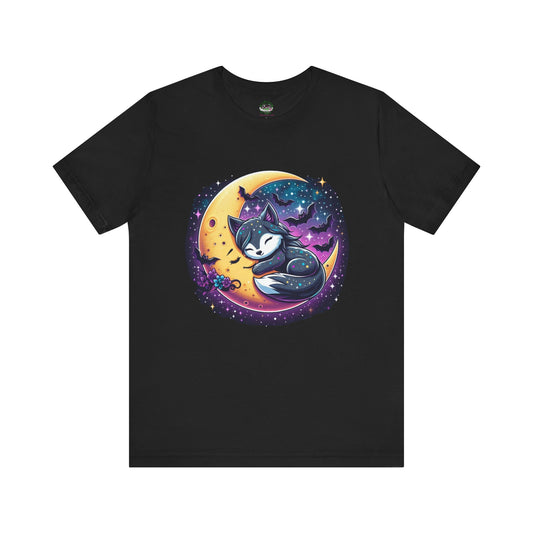 Crescent Moon Wolf Tee - Kawaii Pastel Goth Galaxy Unisex Shirt