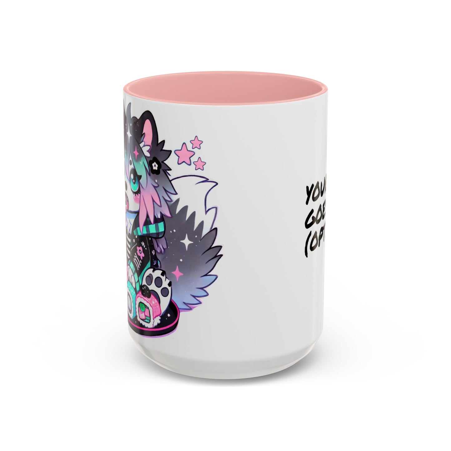 Kawaii Pastel Goth Gift Mug - Wolf & Sushi - Personalized