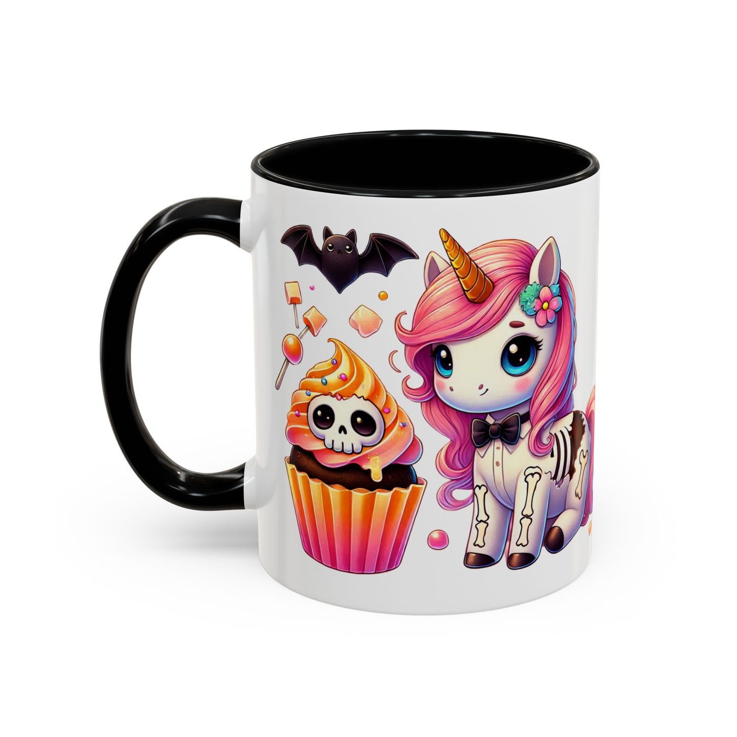 Kawaii Pastel Goth Gift Mug - Unicorn & Cupcake w/ Bat - Personalized Gift