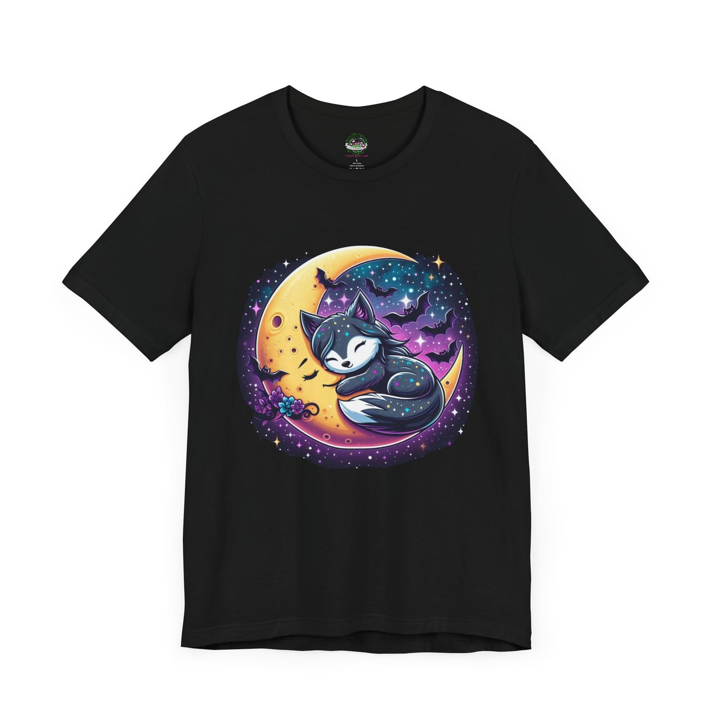 Crescent Moon Wolf Tee - Kawaii Pastel Goth Galaxy Unisex Shirt