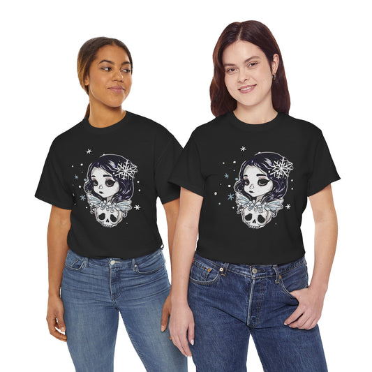 Winter Goth Girl Unisex Heavy Cotton Tee - Black / S - T-Shirt