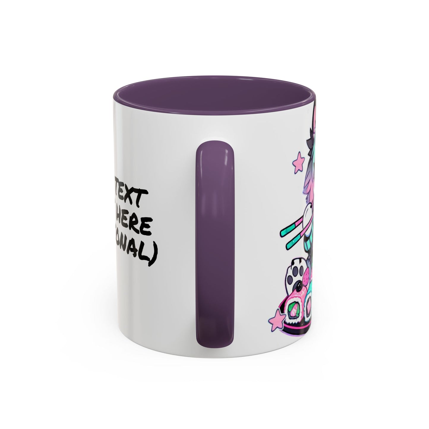 Kawaii Pastel Goth Gift Mug - Wolf & Sushi - Personalized