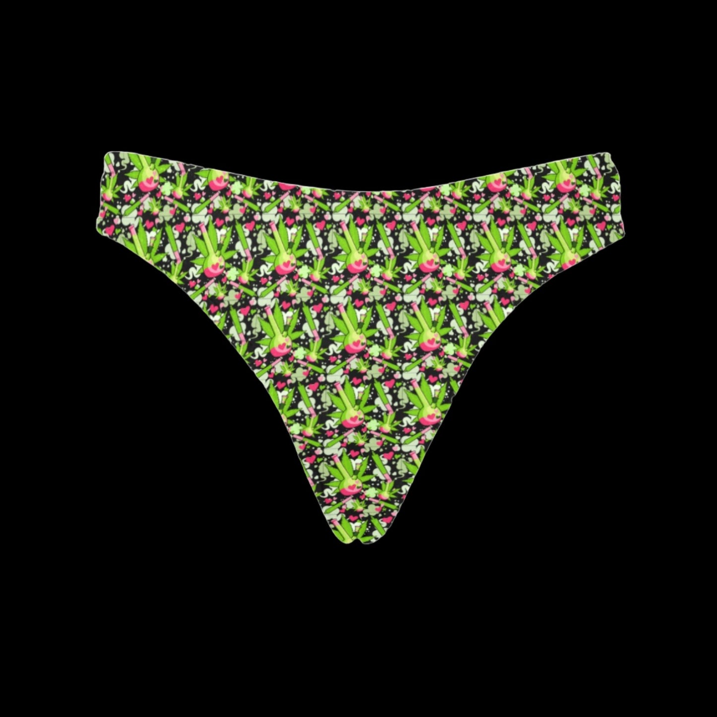 Pink Neon Weed Women’s Thong - Underwear