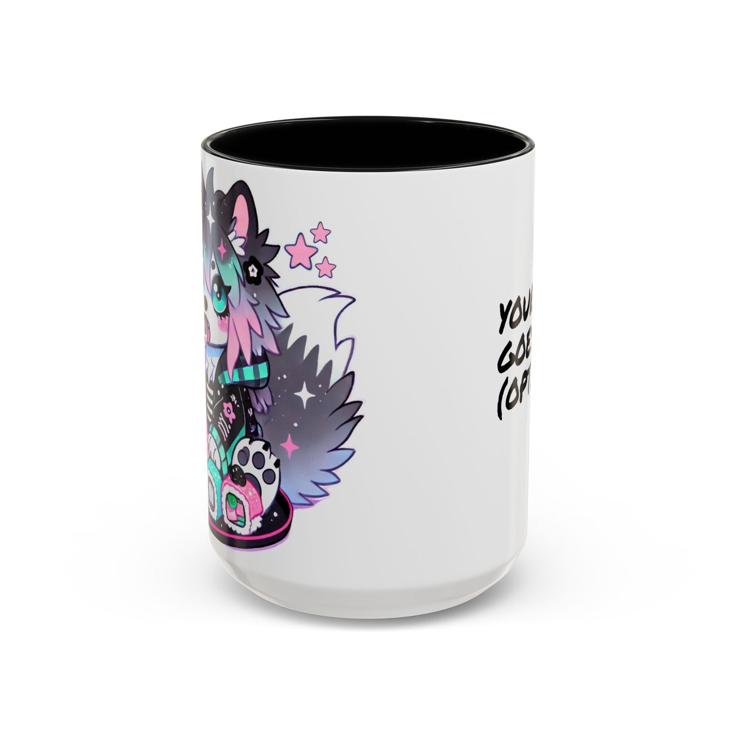 Kawaii Pastel Goth Gift Mug - Wolf & Sushi - Personalized