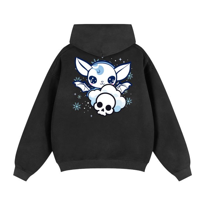 Kawaii Skull Pastel Goth Bat Full Zip Hoodie #RU0076