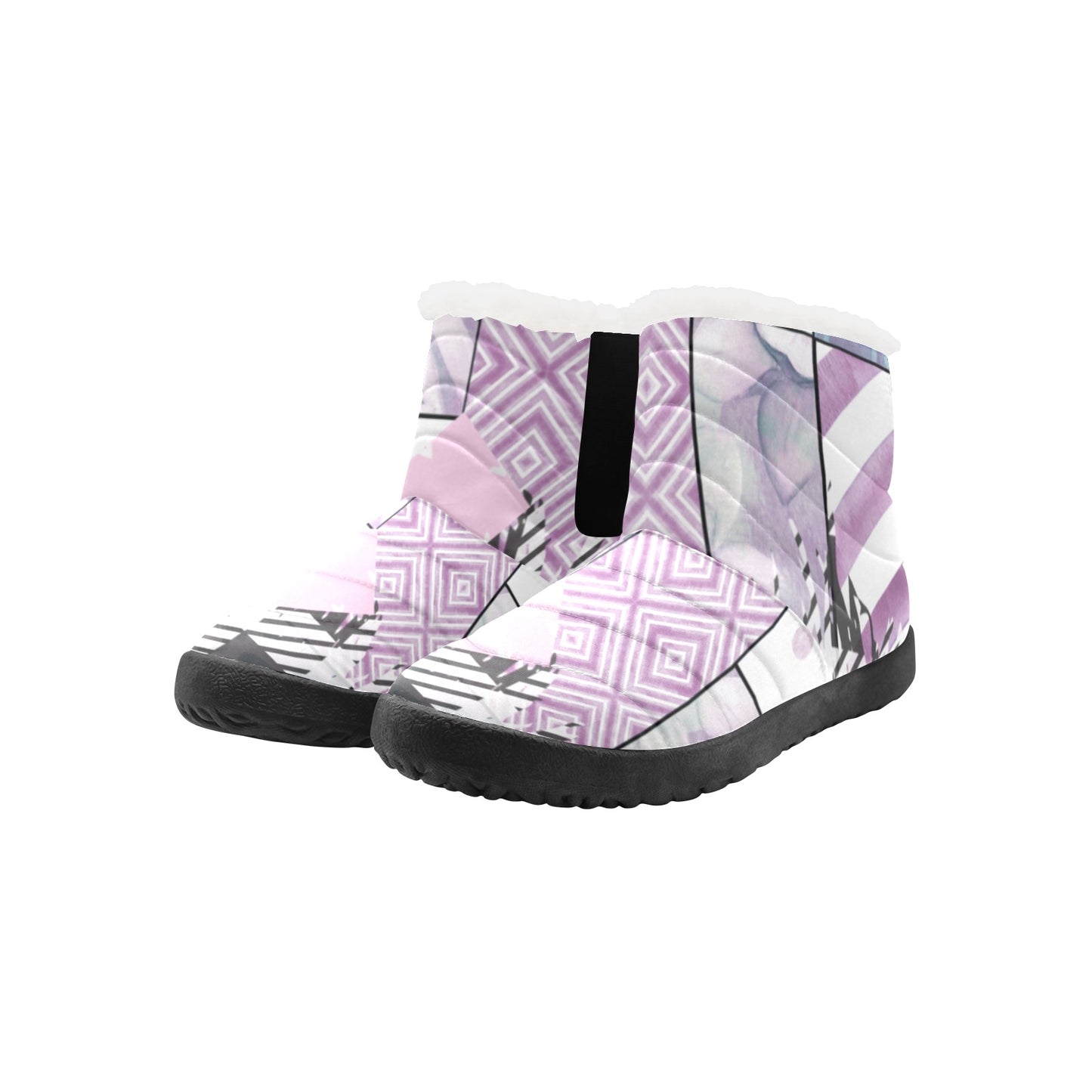 Patchwork Boots- Light Purple