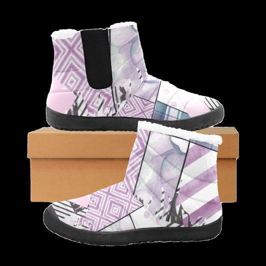 Patchwork Boots- Light Purple