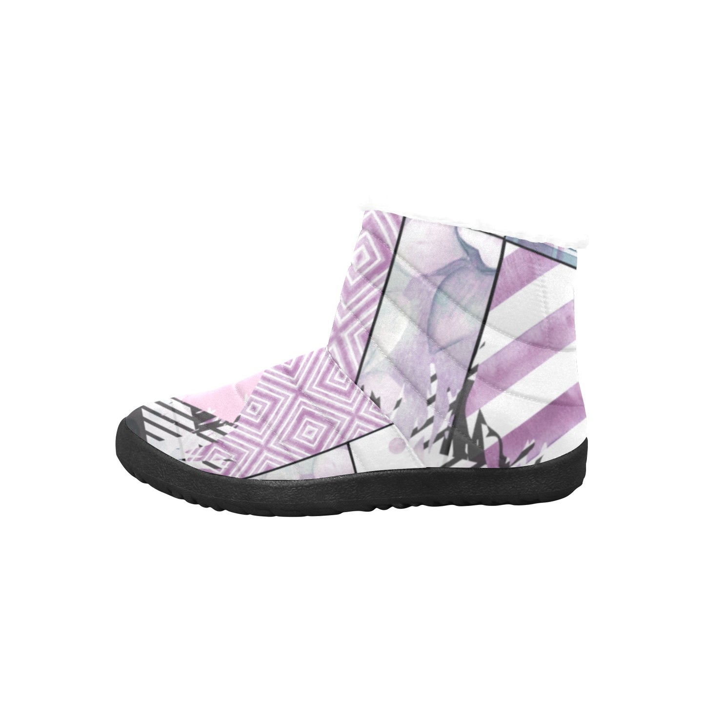 Patchwork Boots- Light Purple