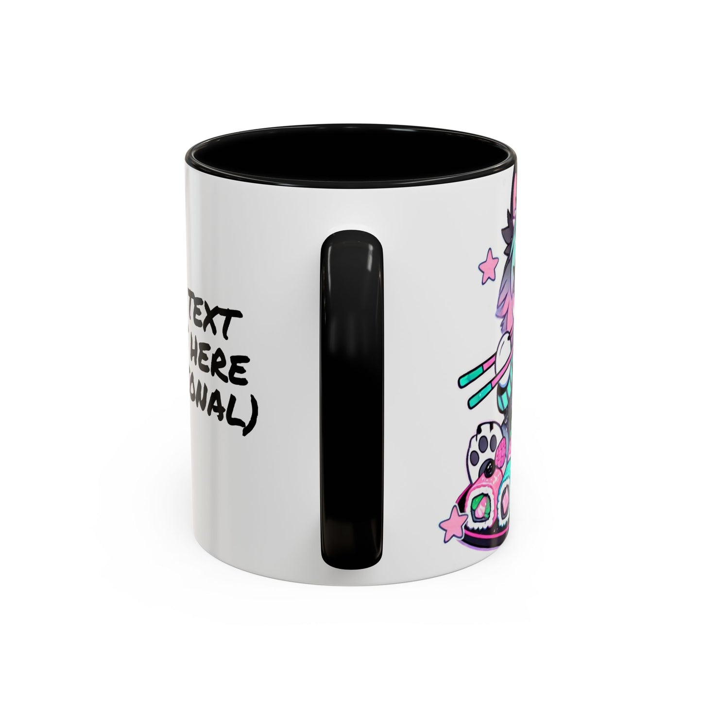 Kawaii Pastel Goth Gift Mug - Wolf & Sushi - Personalized